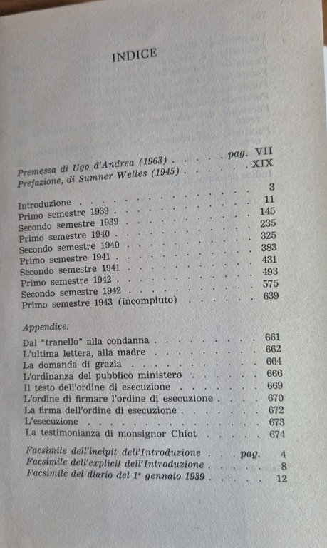 DIARIO 1939 43 di Galeazzo Ciano 1968 Rizzoli Libro