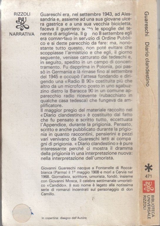 DIARIO CLANDESTINO 1943 1945 di Guareschi Giovanni 1982 Rizzoli BUR … | Immagine Gallery 2