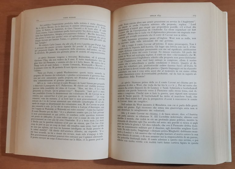 DIARIO DALLE CENTO VOCI 1858 1860 di Giuseppe Massari 1959 …