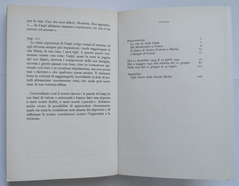 DIARIO DI GUSEN di Aldo Carpi 1973 Garzanti Libro romanzo