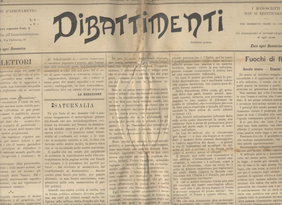 DIBATTIMENTI rivista 1901 33 NUMERI diritto giornale settimanale d'epoca legge