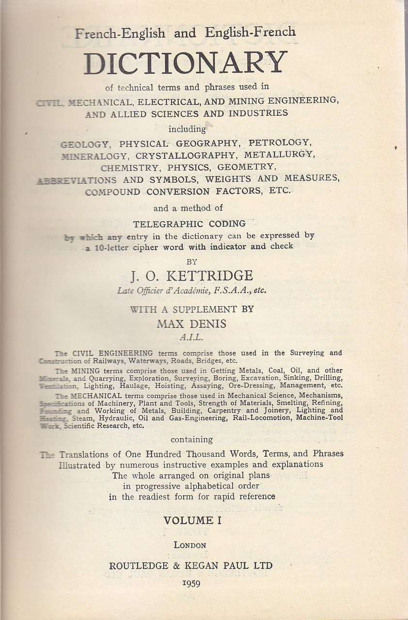 DICTIONARY OF TECHNICAL TERMS AND PHRASES di J Kettridge 2 …