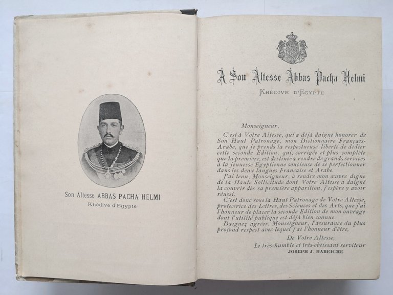 DICTIONNAIRE FRANCAIS ARABE di Joseph Habeiche 1896 Lagoudakis Libro antico