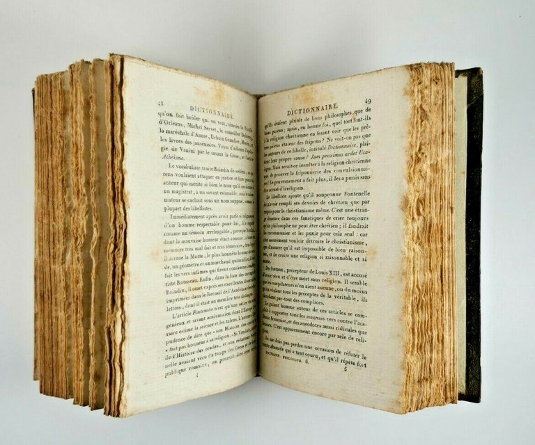 DICTIONNAIRE PHILOSOPHIQUE di Voltaire tomi 5 6 Cristianesimo 1809 libro …