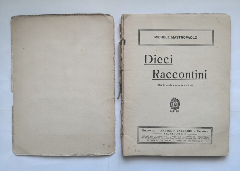 DIECI RACCONTINI di Michele Mastropaolo 1927 Antonio Vallardi Libro illustrato