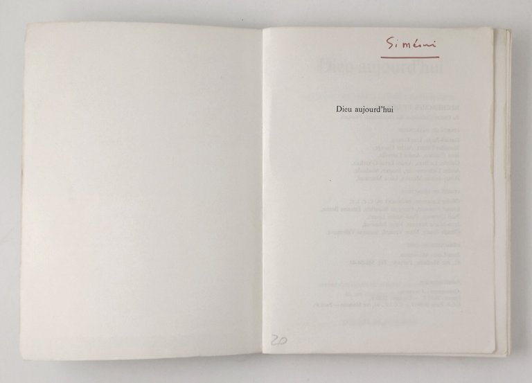 DIEU AUJOURD'HUI 1965 Descleè De Brouwer semaine des intellectuels catholiques