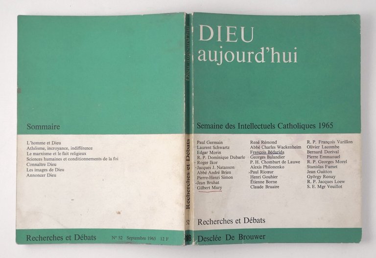 DIEU AUJOURD'HUI 1965 Descleè De Brouwer semaine des intellectuels catholiques