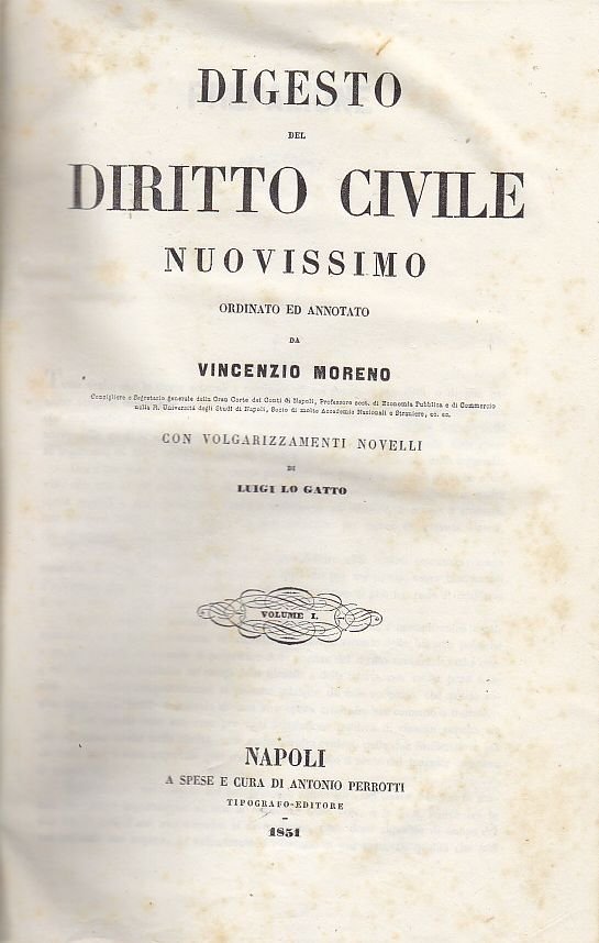 DIGESTO DEL DIRITTO CIVILE NUOVISSIMO vol I di Vincenzo Moreno …