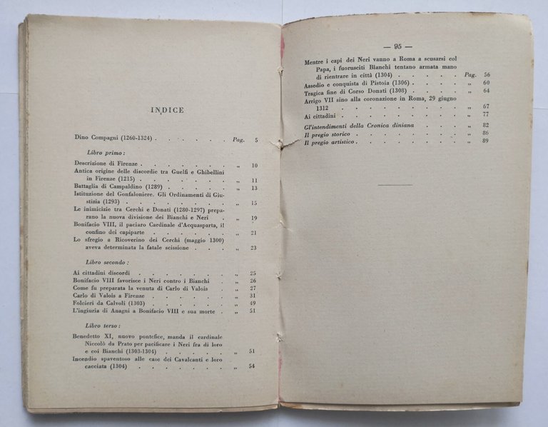 DINO COMPAGNI 1260 1324 di Domenico Guerri 1932 Paravia libro …