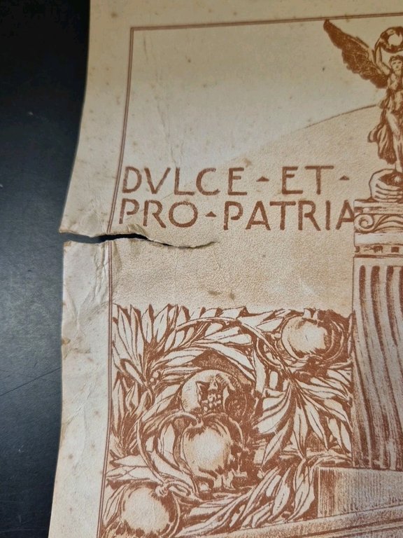 DIPLOMA Distintivo d'onore per gli orfani dei Caduti I guerra …