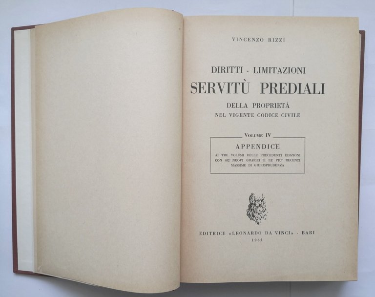 DIRITTI LIMITAZIONI SERVITÙ PREDIALI DELLA PROPRIETÀ di Rizzi 4 volumi …