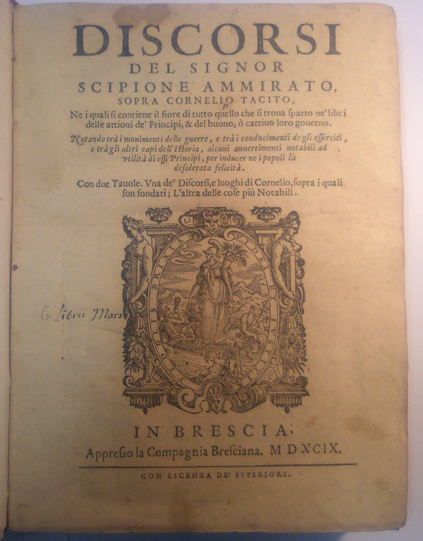 Discorsi Del Signor Scipione Ammirato Sopra Cornelio Tacito 1599 Libro … | Immagine Gallery 1