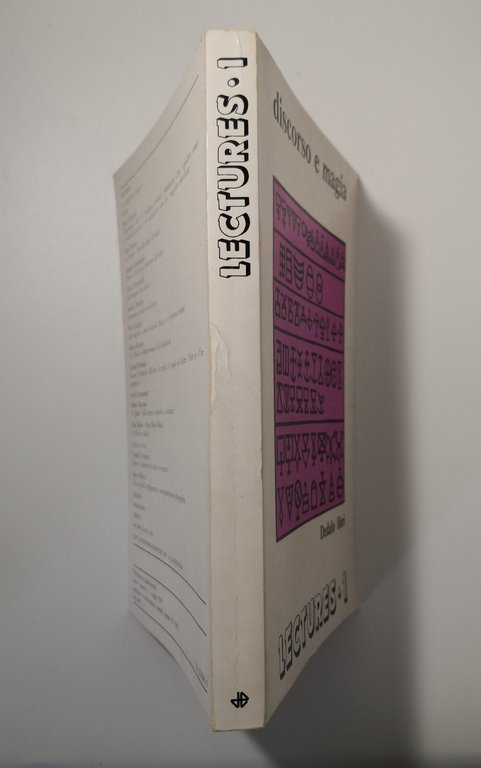 DISCORSO E MAGIA LECTURES 1 1979 Dedalo Libri Rivista Quadrimestrale …