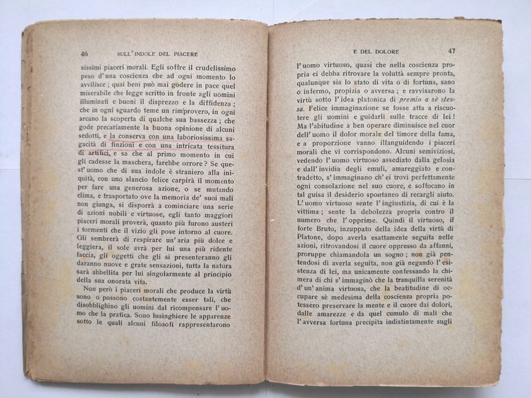 DISCORSO SULL'INDOLE DEL PIACERE E DEL DOLORE di Pietro Verri …