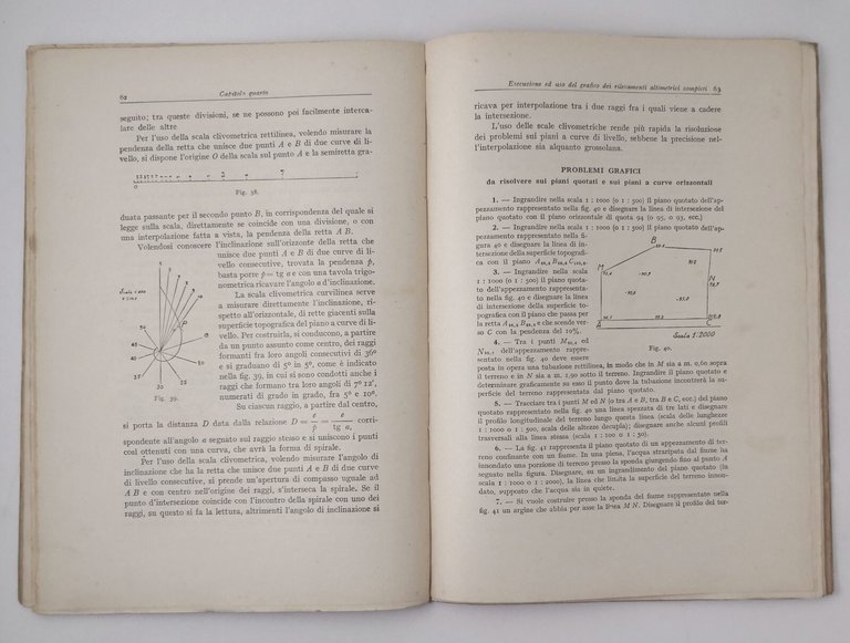DISEGNO TOPOGRAFICO di Aminto Agostini 1951 Ulrico Hoepli manuale