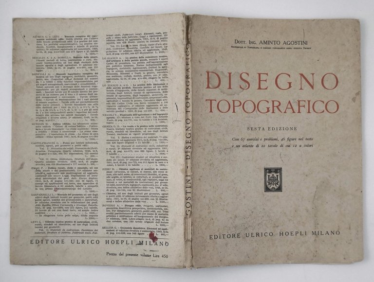 DISEGNO TOPOGRAFICO di Aminto Agostini 1951 Ulrico Hoepli manuale