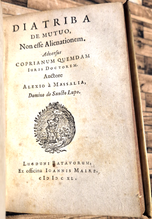 DISSERTATIO DE FOENORE TRAPEZITICO di Claudio Salmasio 1640 Officina Maire …