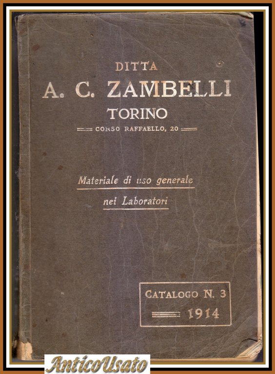 DITTA ZAMBELLI Torino catalogo 3 1914 Materiale d'uso generale laboratori … | Immagine Gallery 1