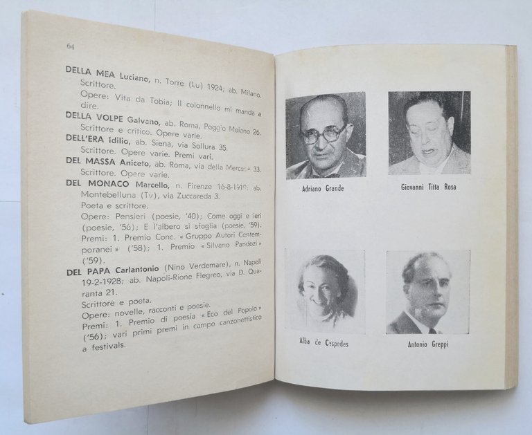 DIZIONARIO DEGLI SCRITTORI di Domenico Triggiani 1960 Bari