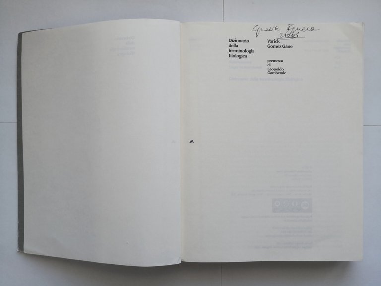 DIZIONARIO DELLA TERMINOLOGIA FILOLOGICA di Yorick Gomez Gane 2013 Libro