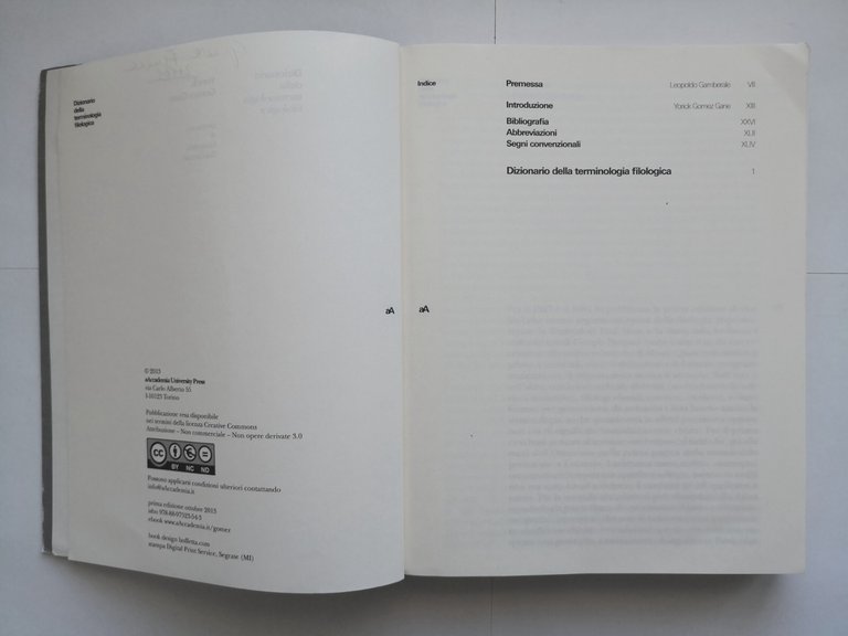DIZIONARIO DELLA TERMINOLOGIA FILOLOGICA di Yorick Gomez Gane 2013 Libro