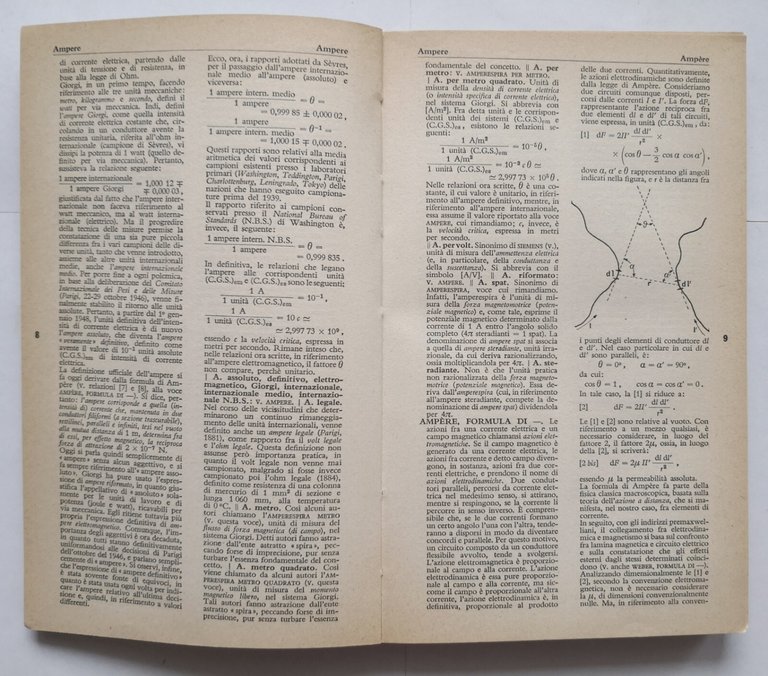 DIZIONARIO DI METROLOGIA GENERALE Alfredo Ferraro 1959 Zanichelli matematica