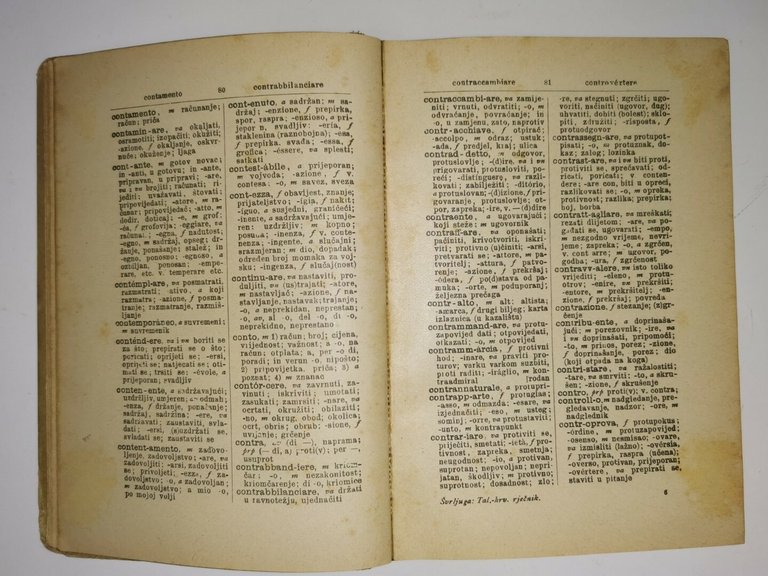 DIZIONARIO ITALIANO CROATO di Svergliuga 1927 libro vocabolario Dzepni HRVATSKI