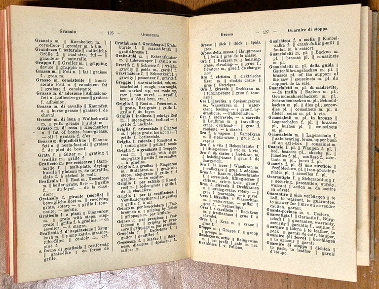 DIZIONARIO TECNICO IN QUATTRO LINGUE volume 1 ITALIANO di Offinger …