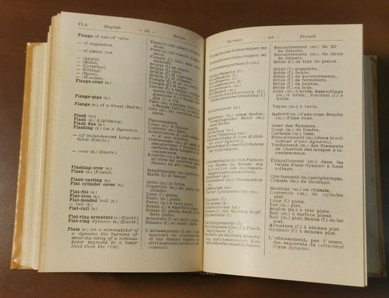 DIZIONARIO TECNICO IN QUATTRO LINGUE volume 4 inglese di E …