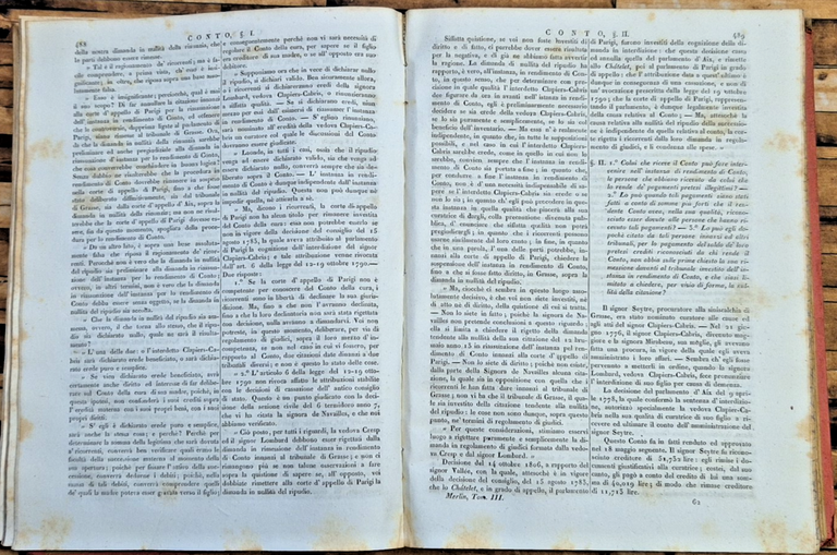 DIZIONARIO UNIVERSALE REPERTORIO GIURISPRUDENZA 1835 tomo 3 libro antico diritto