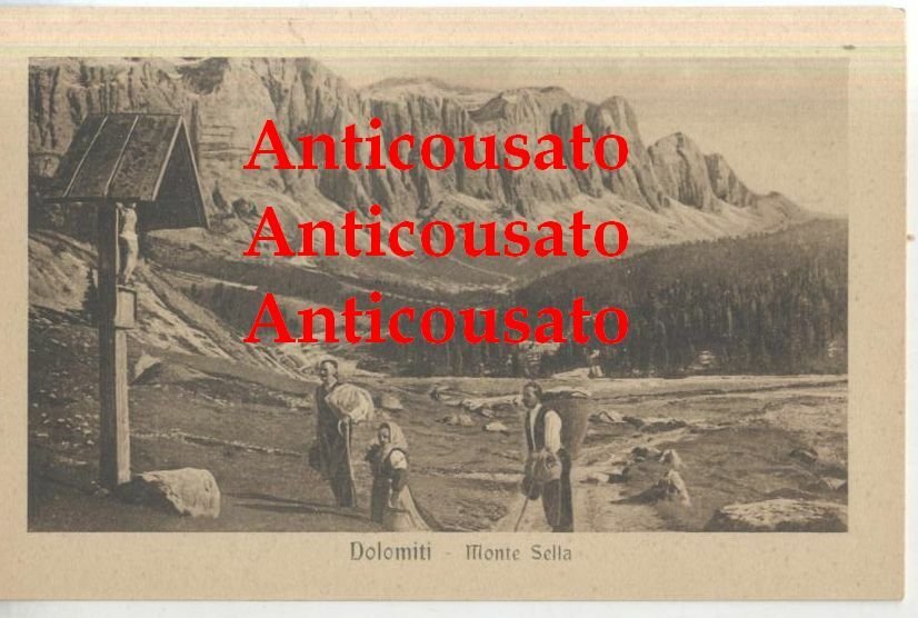 DOLOMITI MONTE SELLA cartolina non viaggiata anni '30 Vintage D'Epoca …