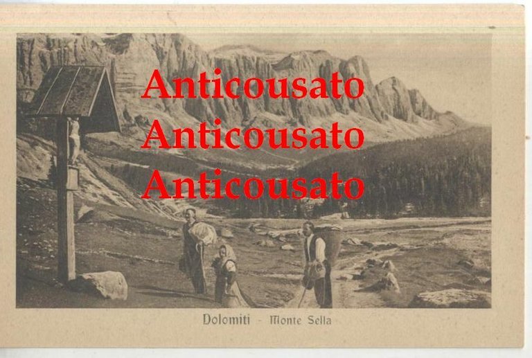 DOLOMITI MONTE SELLA cartolina non viaggiata anni '30 Vintage D'Epoca … | Immagine Gallery 1