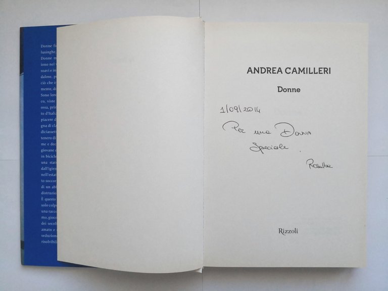 DONNE di Andrea Camilleri 2014 Rizzoli Libro romanzo I edizione …
