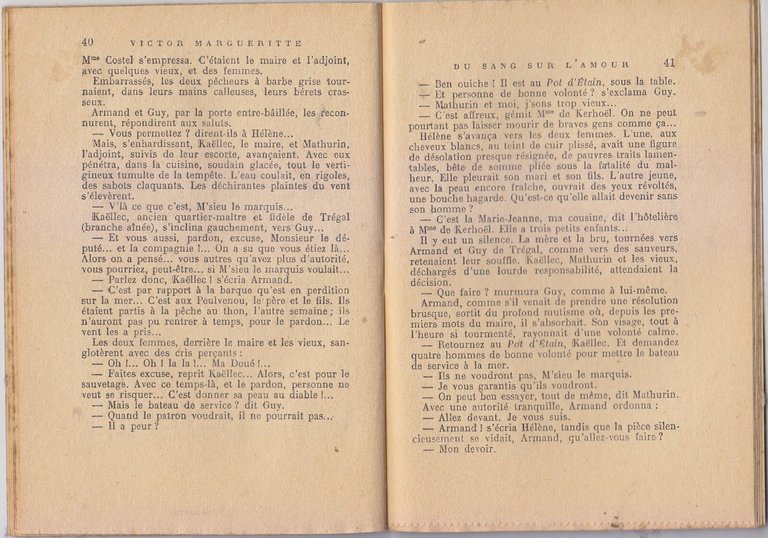 DU SANG SUR L'AMOUR di Margueritte 1934 Flammarion Libro une …
