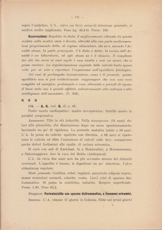 DUE CENTURIE DI CASI CLINICI trattati col Metodo Arnaldi 1914 …