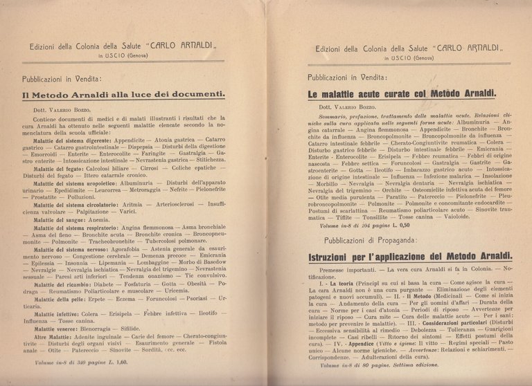 DUE CENTURIE DI CASI CLINICI trattati col Metodo Arnaldi 1914 …