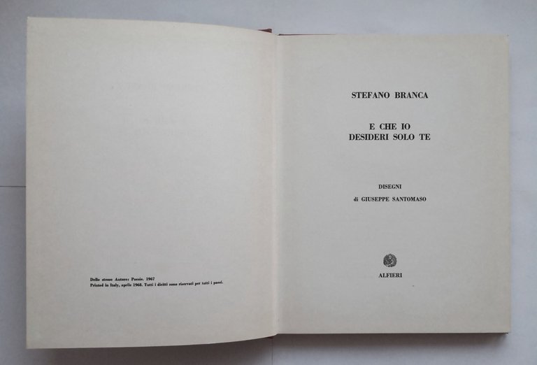E CHE IO DESIDERI SOLO TE di Stefano Branca 1968 …