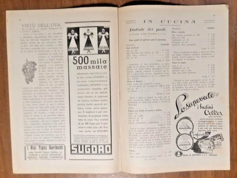 EDUCAZIONE DOMESTICA ED ECONOMIA Settembre 1936 Bollettino Scuola di Bergamo
