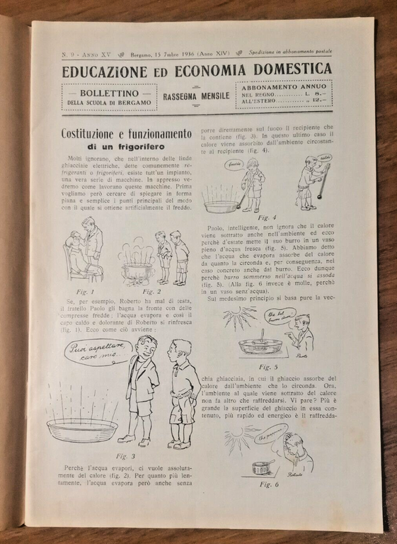 EDUCAZIONE DOMESTICA ED ECONOMIA Settembre 1936 Bollettino Scuola di Bergamo