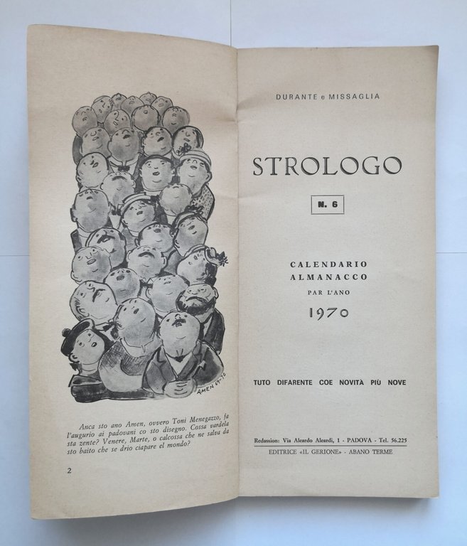 EL STROLOGO almanacco umoristico veneto 1970 di Durante e Missaglia …