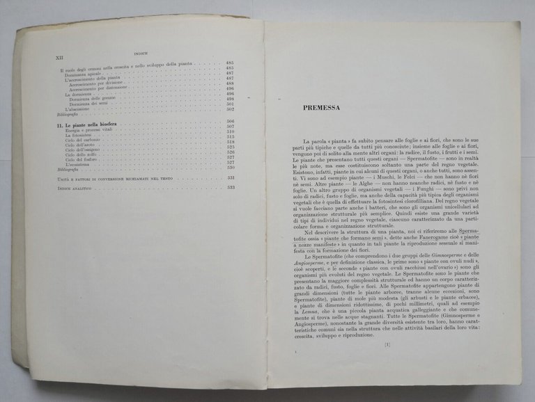 ELEMENTI DI BIOLOGIA VEGETALE Oreste Arrigoni 1973 Ambrosiana libro botanica