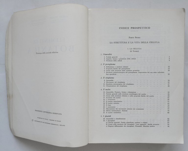 ELEMENTI DI BOTANICA volume 1 parte I di Tonzig Marrè …