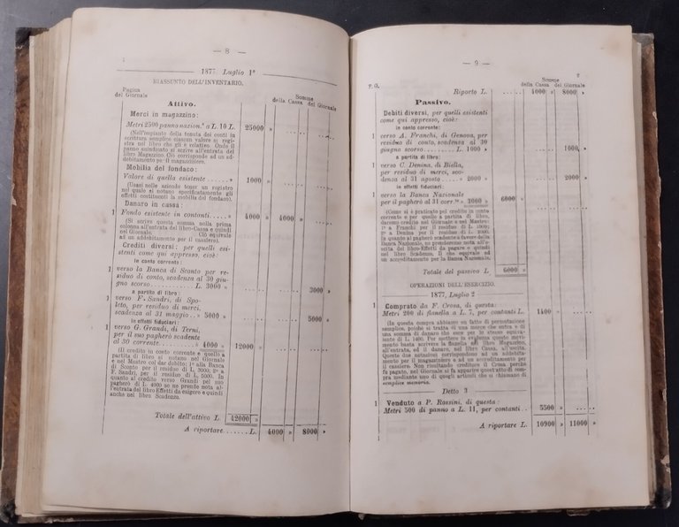ELEMENTI DI COMPUTISTICA 3 VOLUMI IN 1 COMPLETO 1886 Roux …
