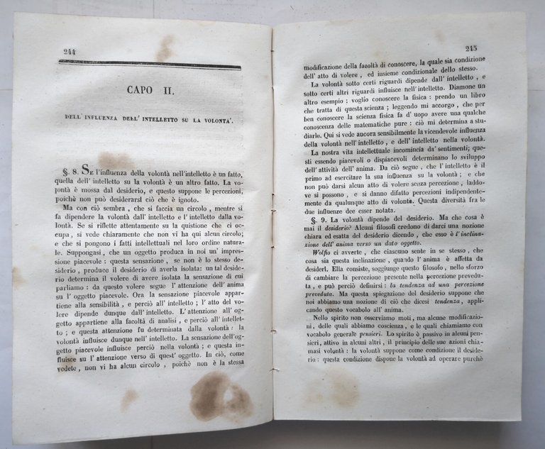ELEMENTI DI FILOSOFIA di Pasquale Galluppi volume II 1846 Tramater …