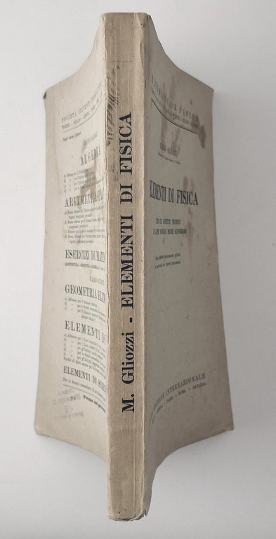 ELEMENTI DI FISICA Mario Gliozzi 1938 scolastico istituti tecnici Libro …