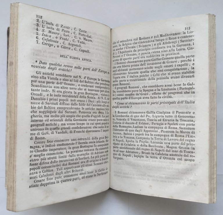 ELEMENTI DI GEOGRAFIA MODERNA per gioventù studiosa Palmieri 1857 Libro …