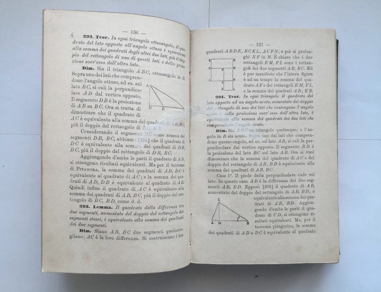 ELEMENTI DI GEOMETRIA e ALGEBRA di Aureliano Faifofer 1893 2 …