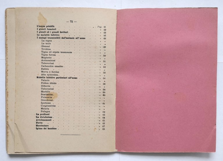 ELEMENTI DI IGIENE di Marchesa Achille 1910 manualetto uso scuole …