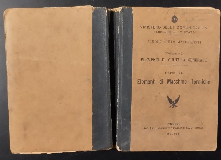 ELEMENTI DI MACCHINE TERMICHE volume I parte 3 1939 Civelli …