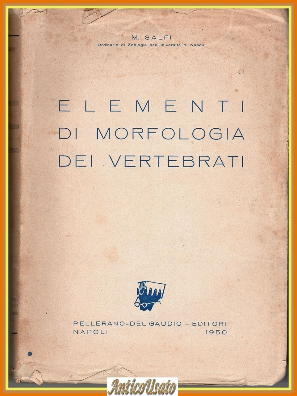 ELEMENTI DI MORFOLOGIA DEI VERTEBRATI di M Salfi 1950 Pellerano … | Immagine principale